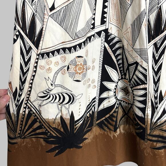 Handmade Full Circle Skirt Geometric African Antelope Women's Size M/L* - READ - Picture 4 of 16